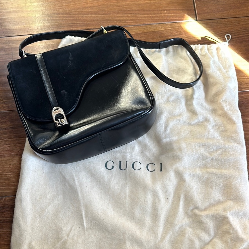 Gucci Black Leather Shoulder Bag